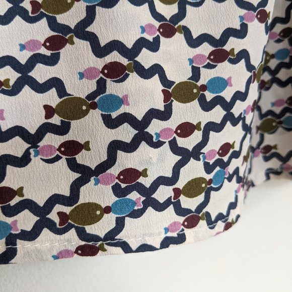 🇺🇸 🐟 Fish Print Boxy Sleeveless Top Made In USA - Picture 8 of 8